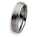 Ridged Edge Brushed & Polished Tungsten Carbide Ring (6.0 mm) - Sizes 6-13