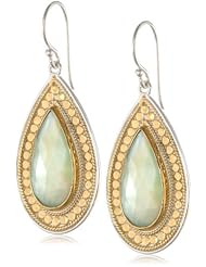 Anna Beck Designs "Gili Green Amethyst" 18k Gold-Plated Green Amethyst and Moonstone Teardrop Earrings