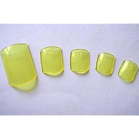 500 French Acrylic False Artificial Toenail Tips Nail Art -- Clear Yellow