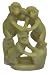 Three (3) monkey sculpture - hand carved stone
