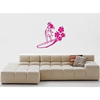 Surfer Girl Decal Sticker Wall Girl Bedroom Beach Surf Nursery Child Water