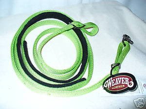 PONY BRIGHT LIME GREEN NYLON TACK ROPER BARREL REINS