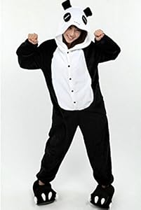 LATH.PIN Unisex Costume Animal Cosplay Panda Onesie Adult Pajamas Anime Cartoon Hoodies Sleepwear M Size