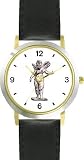 Angel Statue - WATCHBUDDY&reg; DELUXE TWO-TONE THEME WATCH - Arabic Numbers - Black Leather Strap-Size-Children's Size-Small ( Boy's Size & Girl's Size )