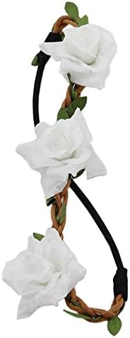 Colorlife Orchid Flower Floral Elastic Headpieces Headband with Calendar Card (White)