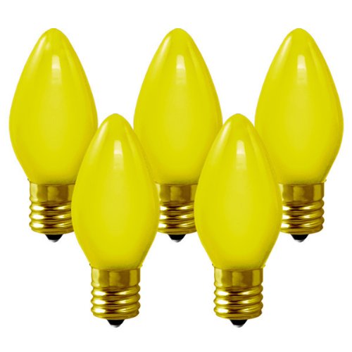 C9 - Opaque Yellow - 7 Watt - Intermediate Base - Christmas Lights - 25 Pack
