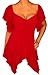 Funfash Red Plus Size Women Red Blouse, A-Line Tunic Casual Tops for Women, Empire Waist Tops for Women