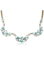 Betsey Johnson "Mint Multi" Crystal Gem Cluster Necklace, 19"