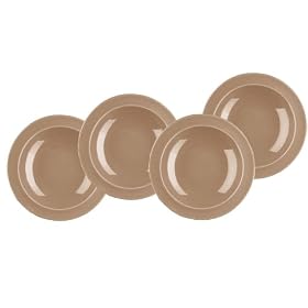 Emile Henry 9-inch Soup Pasta Bowls, Set of 4, Sand by Emile Henry
