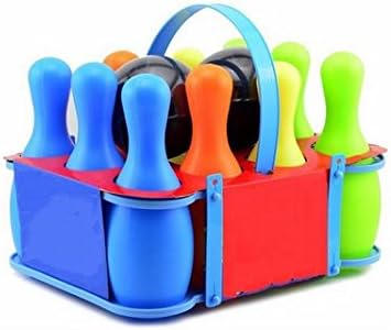 XMJ Indoor Children Game Bowling Set For Boy Girls Home Outdoor Casual Interaction Educational Toys For Kids Play Clear Plastic Large 10 Pins With Two Balls Bowling Pin Sets
