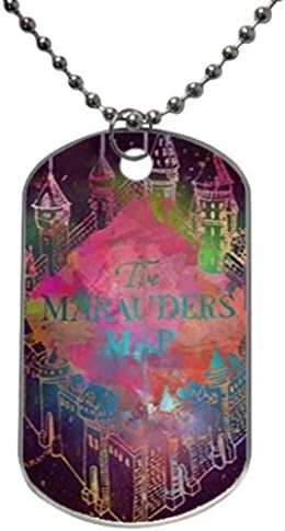 Funny Harry Potter The Marauders Map Hogwarts Magical Image Custom Personalized Aluminum Dog Pet Tag,Comes with 30" inches beads chain