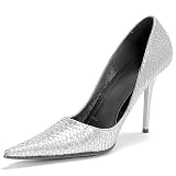 Ellie Shoes Women's 408 (411) LULU, 4 Stiletto Pointed Snake Skin Pump, Available in 2 Colors