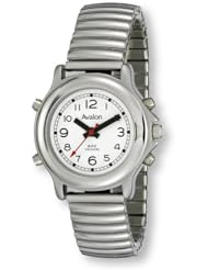 Avalon EZC Ladies Low Vision Silver-Tone Flex Bracelet 4-Button Talking Watch # 2609L