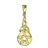 Bronze Triquetra Pentacle Pendant - Wiccan Pagan Jewelry