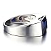 Jewelrypalace Men's 3.4ct Square Created Blue Sapphire 925 Sterling Silver Ring