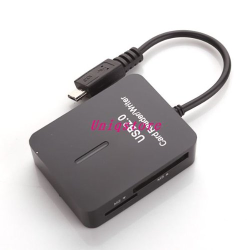 5 In 1 Micro Usb Otg Memory Card Reader For Samsung Galaxy I9100 S2 Moto Xoom Bk Picture