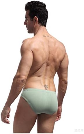 JAC Men's Sexy Design Pure Color Slip Underwear Briefs Green L