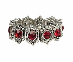 Ring - R14 - Swarovski (tm) Crystal Stretch - Size Med. ~ Siam (Red)