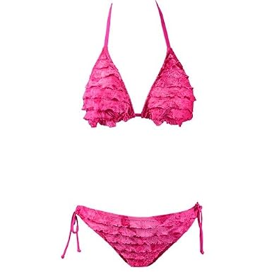 zebra ruffle bikini set