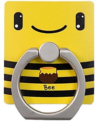 ForLazzy ® Kickstand, Universal Ring Stand 360 Degree Rotating Grip Ring Holder + Car Holder Mount Holder Cell Phone and Tablets Anti Drop Ring for Apple Android (Cartoon - Bee (Yellow))