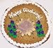 Gourmet Food : Scott's Cakes 1 lb. Chocolate Chip Cookie Cake with Purple and Yellow Flower Sugar Cookie