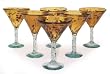 Martini glasses, 'Tortoise Shell' (set of 6)