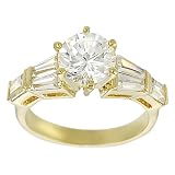 Goldtone Round-cut Cubic Zirconia Bridal Ring (Sizes 5 - 9 available)
