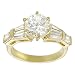 Goldtone Round-cut Cubic Zirconia Bridal Ring (Sizes 5 - 9 available)