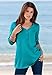 Roamans Women's Plus Size Ultimate Henley Pocket Tee With Sweetheart Neck