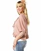 Balloon Sleeve Ruffle Front Metallic Cardigan Shrug Product Image