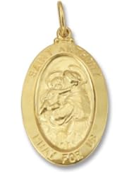 Sterling Silver Vermeil Saint Anthony Medal 1 1/8 inch 28MM