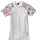 Hurley Girls 7-16 Every Rose Rash Guard Short Sleeve Shirt, White, Large