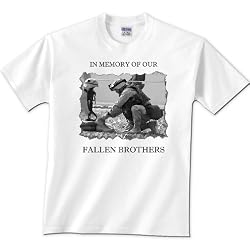 Military Memorial "In Memory of Our Fallen Brothers" shirt in white