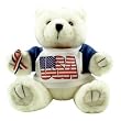 Patriotic - White Teddy Bear - Plush Toy USA