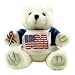 Patriotic - White Teddy Bear - Plush Toy USA