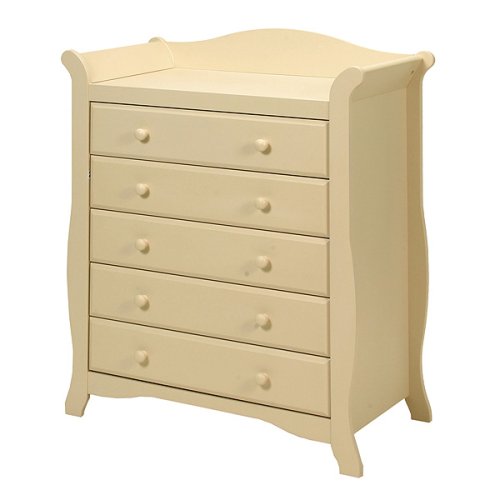 Baby: Stork Craft Aspen Five Drawer Chest in Antique White