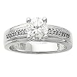 18K White Gold Diamond Engagement Ring Semimount - CENTER STONE NOT INCLUDED - 0.08 Ct.