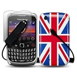 BLACKBERRY CURVE 3G 9300 UNION JACK BACK COVER CASE WITH SCREEN PROTECTOR & CAR CHARGER PART OF THE QUBITS ACCESSORIES RANGEby Qubits