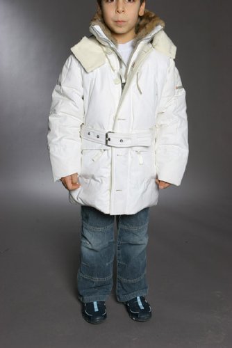 Peuterey Kinder Daunen-Jacke mit Kapuze, Farbe: Weiss, Gr��e: M