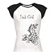Irish Girl W/ Name: Custom Junior Fit Cap Sleeve Baseball T-Shirt
