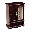 "Adele" Mele & Co. Upright Glass Door Jewelry Box in Mahogany
