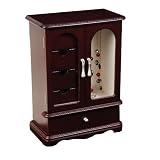 "Adele" Mele & Co. Upright Glass Door Jewelry Box in Mahogany