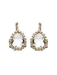 Anzie Dew Drop Étoile Pear Drops - Clear Topaz & Gold