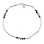 Sterling Liquid Silver and Gemstone Beaded Anklet