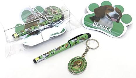 Beagle, Dog Gift Pack, Elegant Key Ring, Stylist, Pen, and Large Magnet, Gift for ,Boac Larbroder Lovers