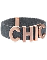 BCBGeneration Charcoal and Rose Gold Chic Stretch Affirmation Bracelet, 8"