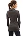 PattyBoutik Women Shawl Collar Pleated Detail Blouse (Dark Heather Gray Small)