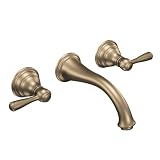 Moen CAT6107AZ Kingsley Two-Handle Low Arc Wall Mount Bathroom Faucet, Antique Bronze (Valve Not Included) Moen CAT6107AZ Kingsley Two-Handle Low Arc Wall Mount Bathroom Faucet, Antique Bronze (Valve Not Included)