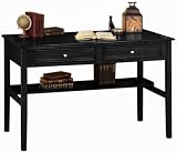 41JWKXT46qL. SL160  Oxford 48 Inch Black Two Storage Drawer Writing Desk, TWO DRAWER, BLACK
