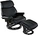Relaxzen Classic, Bonded Leather Recliner with Ottoman, Black